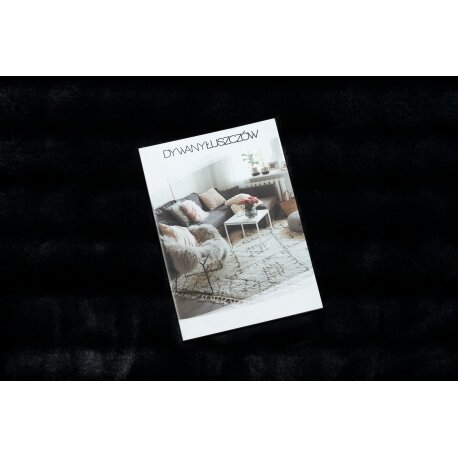 Kilimas BUBBLE black 25 TRIUŠIO KAILIŲ IMITACIJA 3D struktūrinis 2