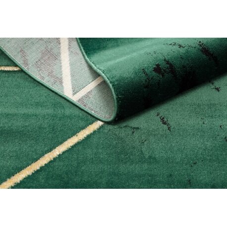 Kilimas EMERALD išskirtinis 1012 glamour, stilingas geometrinis, marmuras žalias / auksas 2