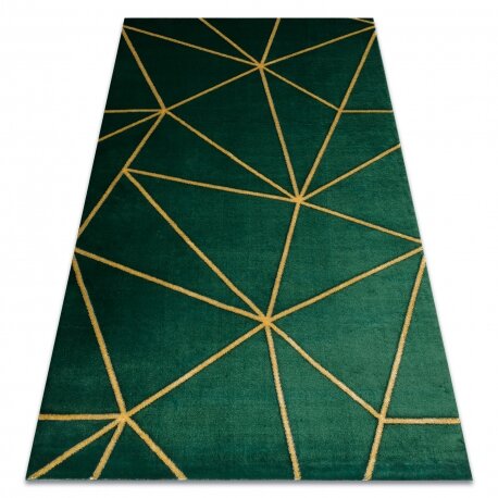 Kilimas EMERALD išskirtinis 1013 glamour, stilingas geometrinis žalias / auksas