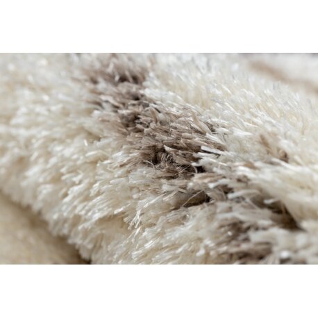 Kilimas FLUFFY 2371 Apskritas kilimas juostelės - kreminė / smėlio spalvos 3 Kilimas FLUFFY 2371 Apskritas kilimas juostelės - kreminė / smėlio spalvos 3