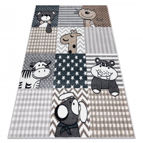 Kilimas FUN Pets vaikams, gyvūnai pilka Kilimas FUN Pets vaikams, gyvūnai pilka