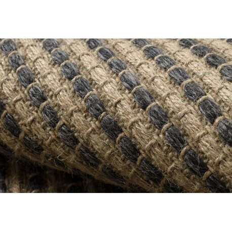Kilimas JUTE 3652 smėlio spalvos linijos - džiutas, plokščias austas, kutais 3 Kilimas JUTE 3652 smėlio spalvos linijos - džiutas, plokščias austas, kutais 3