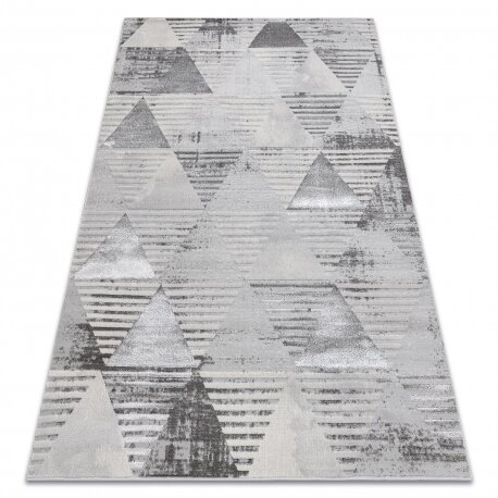Kilimas LIRA E1627 Trikampiai geometrinis, struktūrinis, modernus, glamūrinis - pilkas Kilimas LIRA E1627 Trikampiai geometrinis, struktūrinis, modernus, glamūrinis - pilkas