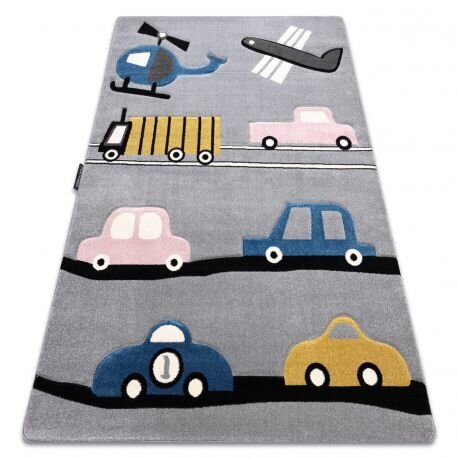 Kilimas PETIT TOYS žaislai, automobiliai pilka