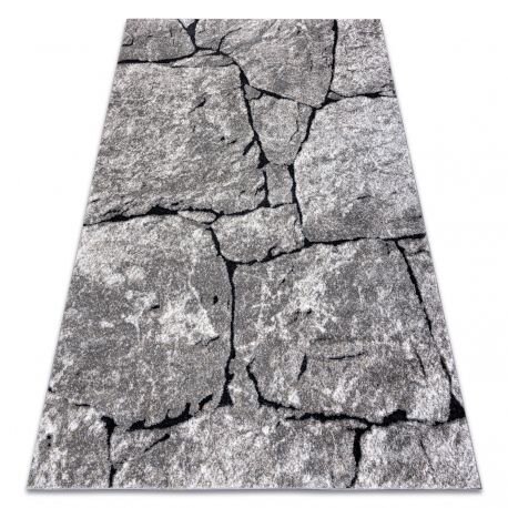 Kilimas Šiuolaikinis COZY 8985 Brick, akmuo, Struktūrinis- dviejų sluoksnių vilna, pilka