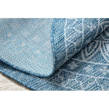 Kilimas sizalio virvelės LOFT 21207 Apskritas kilimas BOHO dramblio kaulo/sidabras/mėlyna 2