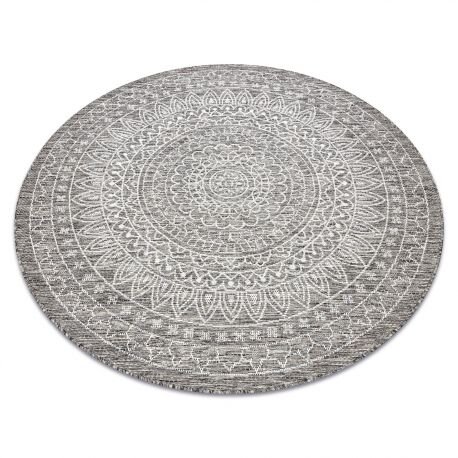 Kilimas sizalio virvelės LOFT 21207 Apskritas kilimas BOHO dramblio kaulo/sidabras/taupe Kilimas sizalio virvelės LOFT 21207 Apskritas kilimas BOHO dramblio kaulo/sidabras/taupe