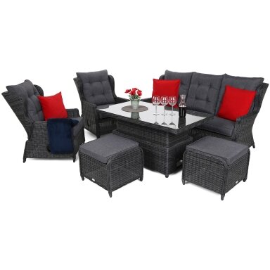 Lauko baldų komplektas MEMFIS GREY / GREY MELANGE