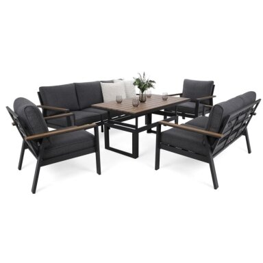 Lauko baldų komplektas TURYN DARK GREY / GREY MELANGE