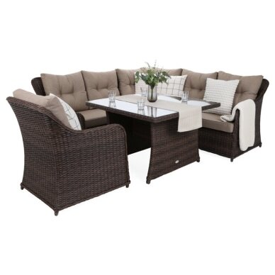 Lauko baldų komplektas BERGAMO Brown Mat / Brown Melange 1 Lauko baldų komplektas BERGAMO Brown Mat / Brown Melange 1