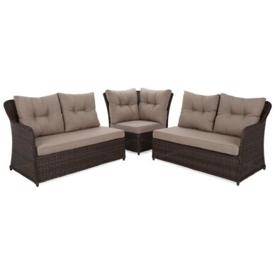 Lauko baldų komplektas BERGAMO Brown Mat / Brown Melange 3 Lauko baldų komplektas BERGAMO Brown Mat / Brown Melange 3