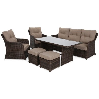 Lauko baldų komplektas BERGAMO BROWN MAT