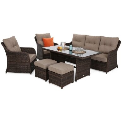 Lauko baldų komplektas BERGAMO BROWN MAT 1 Lauko baldų komplektas BERGAMO BROWN MAT 1