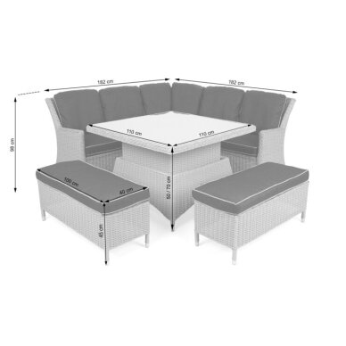 Lauko baldų komplektas TERMOLI WHITE GREY   4
