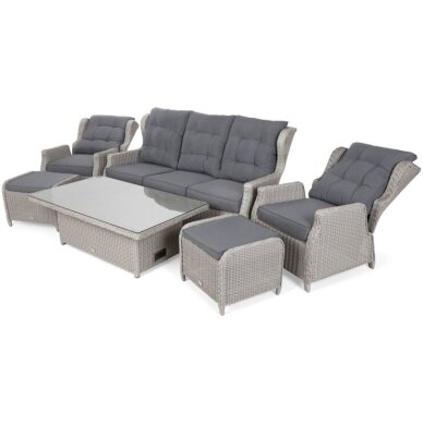 Lauko baldų komplektas MEMFIS WHITE GREY 3 Lauko baldų komplektas MEMFIS WHITE GREY 3