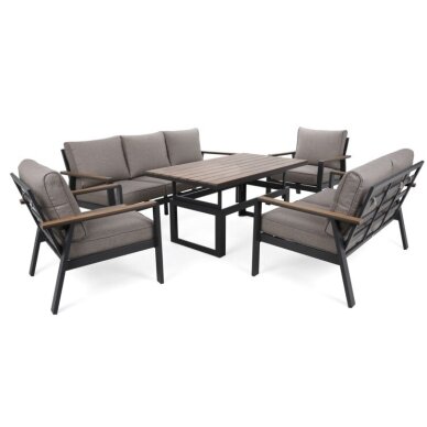 Lauko baldų komplektas TURYN DARK GREY / BEIGE MELANGE 1