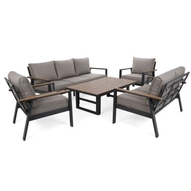 Lauko baldų komplektas TURYN DARK GREY / BEIGE MELANGE 2