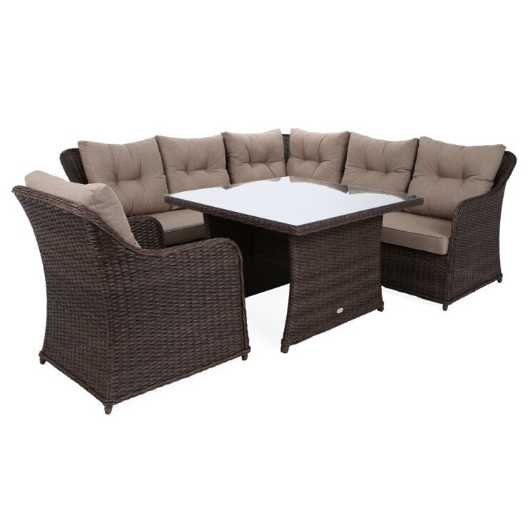 Lauko baldų komplektas BERGAMO Brown Mat / Brown Melange