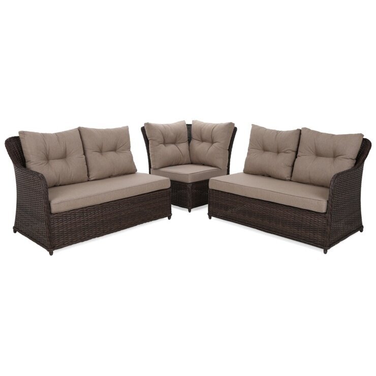 Lauko baldų komplektas BERGAMO Brown Mat / Brown Melange 3 Lauko baldų komplektas BERGAMO Brown Mat / Brown Melange 3