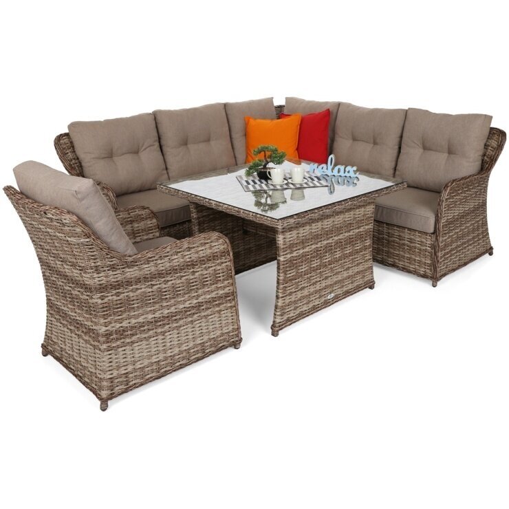 Lauko baldų komplektas BERGAMO Ginger / Brown Melange 1 Lauko baldų komplektas BERGAMO Ginger / Brown Melange 1