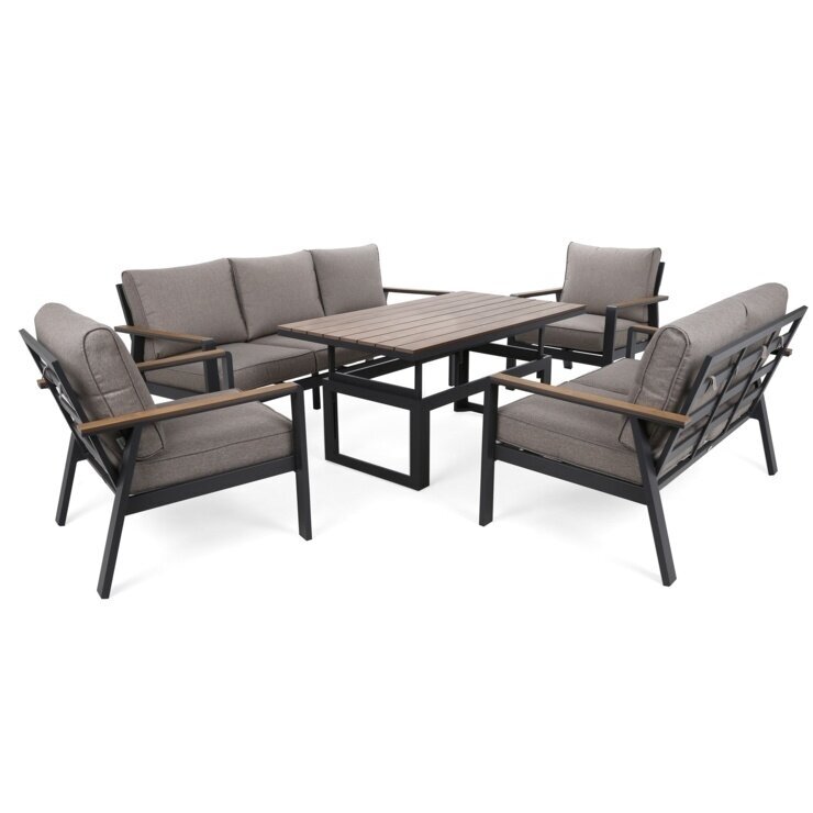 Lauko baldų komplektas TURYN DARK GREY / BEIGE MELANGE 1