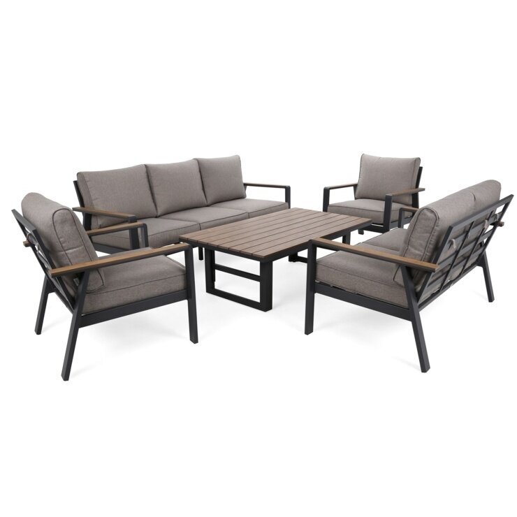 Lauko baldų komplektas TURYN DARK GREY / BEIGE MELANGE 2