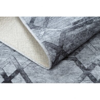 MIRO 51805.803 plaunamas kilimas geometrinis, grotelės - pilka 2 MIRO 51805.803 plaunamas kilimas geometrinis, grotelės - pilka 2