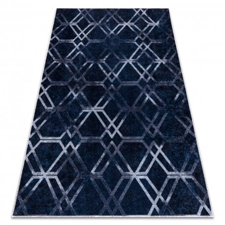 MIRO 51805.802 plaunamas kilimas geometrinis, grotelės - mėlyna MIRO 51805.802 plaunamas kilimas geometrinis, grotelės - mėlyna