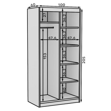 Rūbų spinta DELIA 100 2 Rūbų spinta DELIA 100 2