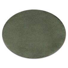 Šiuolaikinis plaunamas kilimas POSH Apskritas kilimas pliušinis, storas neslystantis žalias