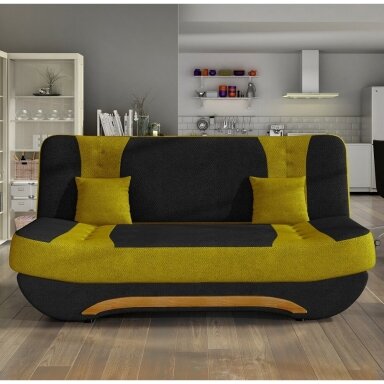 Sofa Ewa II, juoda / geltona