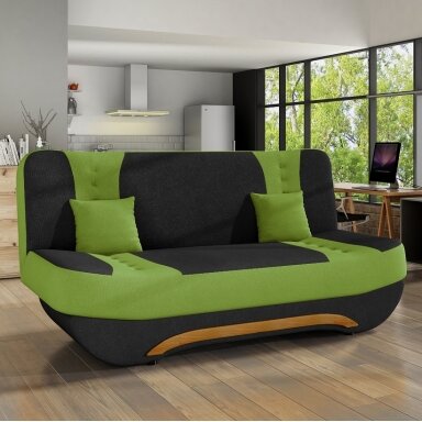 Sofa Ewa II, žalia / juoda