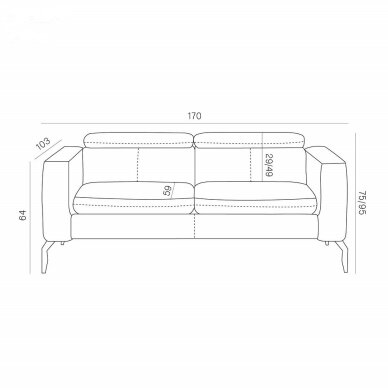 Dvivietė sofa "AREZZA" 3 Dvivietė sofa "AREZZA" 3