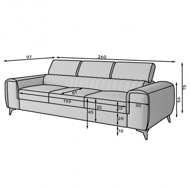 Trivietė sofa - lova "LAURENCE" 2