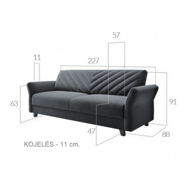 Trivietė sofa - lova 1 Trivietė sofa - lova 1
