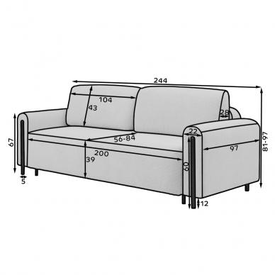 Trivietė sofa - lova 5 Trivietė sofa - lova 5