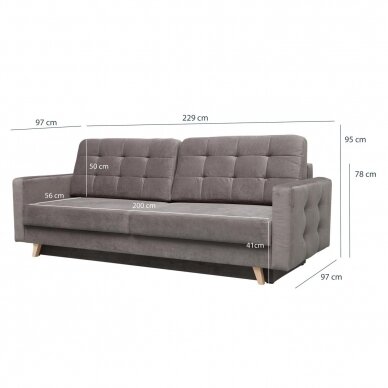 Trivietė sofa - lova "VEGAS" 6 Trivietė sofa - lova "VEGAS" 6