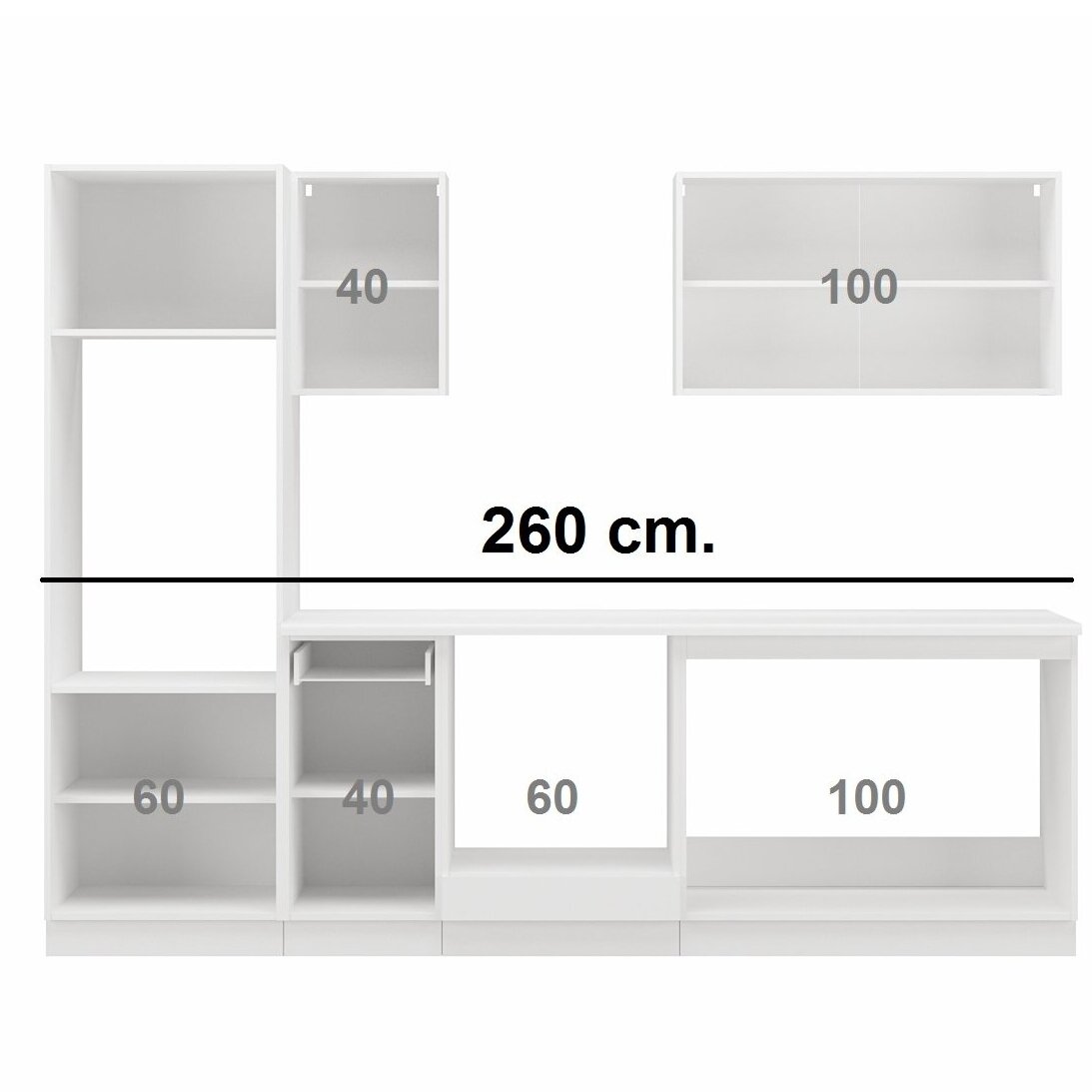 Virtuvės spintelių komplektas (260) 3 Virtuvės spintelių komplektas (260) 3