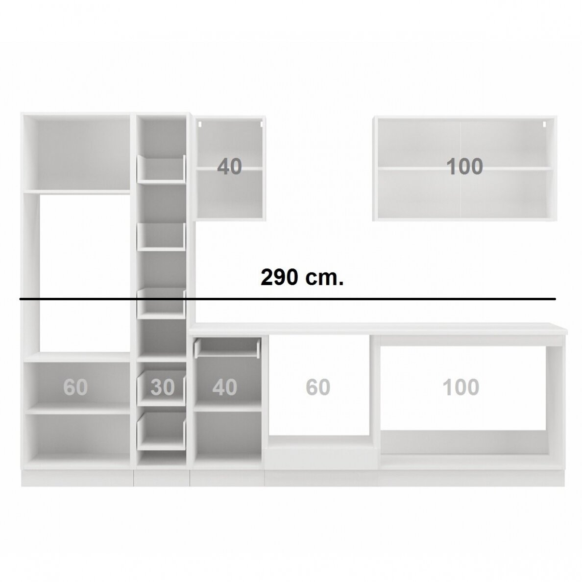 Virtuvės spintelių komplektas (290) 4 Virtuvės spintelių komplektas (290) 4