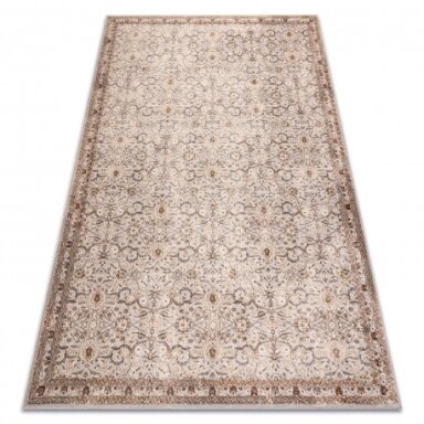 Vilnonis kilimas VILLA Ornamentas, rėmas, vintage 1540/51655 pilka / smėlio spalvos Vilnonis kilimas VILLA Ornamentas, rėmas, vintage 1540/51655 pilka / smėlio spalvos