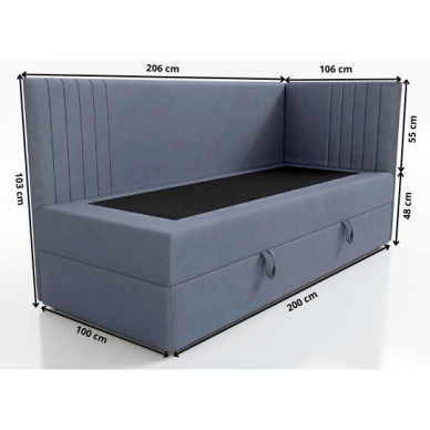 Viengulė kampinė lova "LOLI" (100x200) 3
