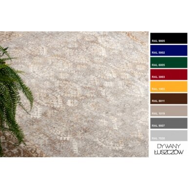 Vilnonis kilimas VILLA Ornamentas, rėmas, 1631/51655 pilka / ruda 1 Vilnonis kilimas VILLA Ornamentas, rėmas, 1631/51655 pilka / ruda 1
