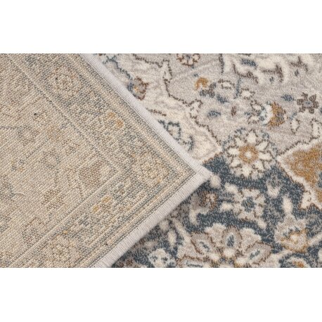 Vilnonis kilimas VILLA Ornamentas 1541/51655 smėlio spalvos / mėlyna 2