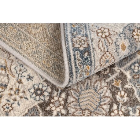 Vilnonis kilimas VILLA Ornamentas 1541/51655 smėlio spalvos / mėlyna 3