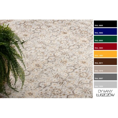 Vilnonis kilimas VILLA Ornamentas, rėmas, vintage 1540/51655 pilka / smėlio spalvos 1 Vilnonis kilimas VILLA Ornamentas, rėmas, vintage 1540/51655 pilka / smėlio spalvos 1