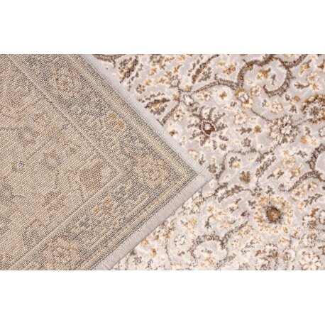 Vilnonis kilimas VILLA Ornamentas, rėmas, vintage 1540/51655 pilka / smėlio spalvos 2