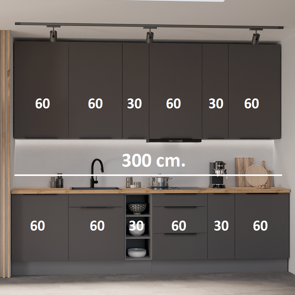 Virtuvės spintelių komplektas (300) 1 Virtuvės spintelių komplektas (300) 1