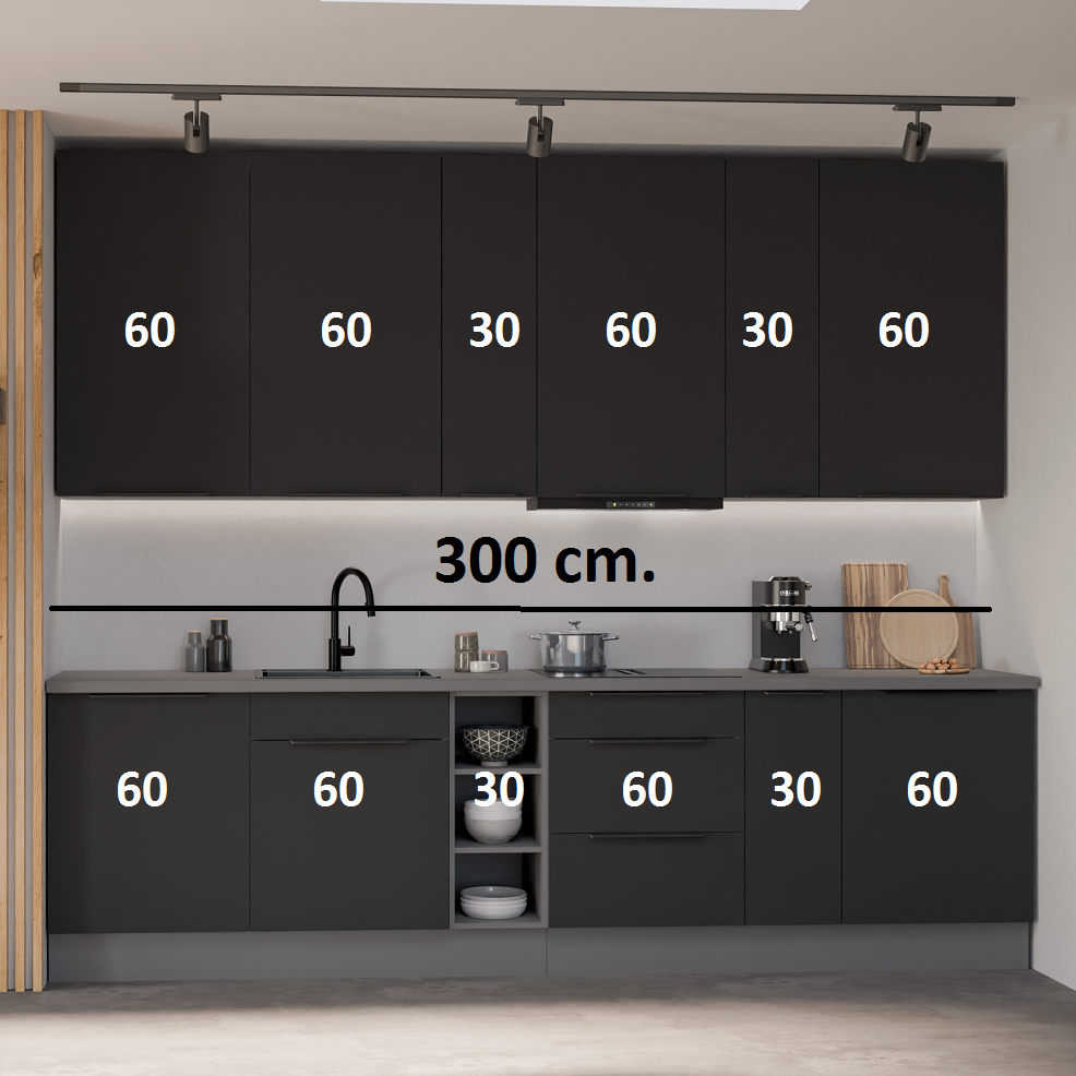 Virtuvės spintelių komplektas (300) 1 Virtuvės spintelių komplektas (300) 1